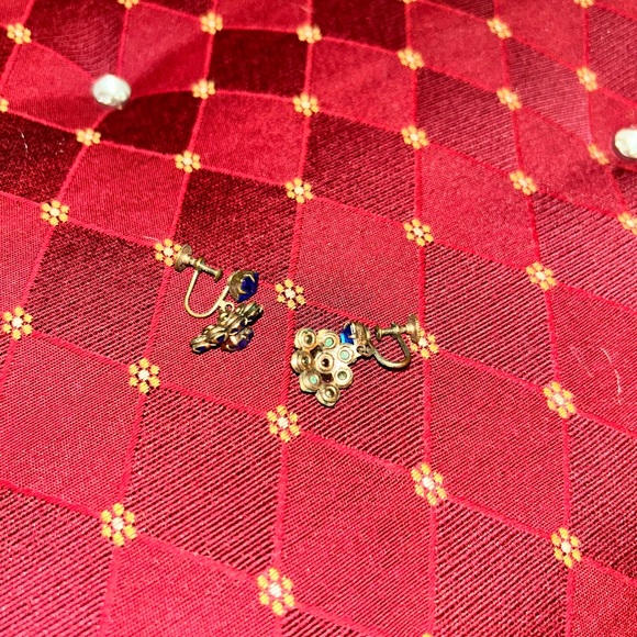 Screw Back Earrings, Screw On Earrings, Royal Blue earrings - Picture 3 of 11